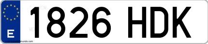 Ejemplo de matrícula española 1826 HDK