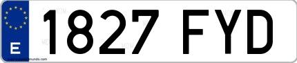 Ejemplo de matrícula española 1827 FYD