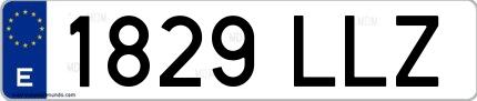 Ejemplo de matrícula española 1829 LLZ