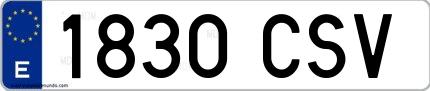 Ejemplo de matrícula española 1830 CSV