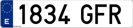 Ejemplo de matrícula española 1834 GFR