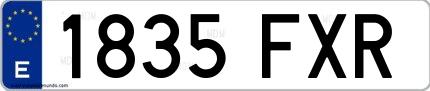 Ejemplo de matrícula española 1835 FXR