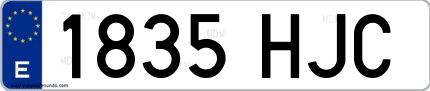 Ejemplo de matrícula española 1835 HJC