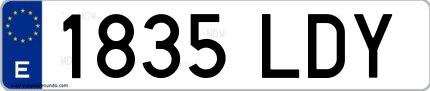 Ejemplo de matrícula española 1835 LDY