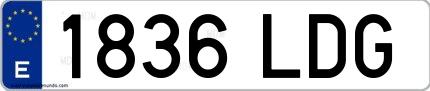 Ejemplo de matrícula española 1836 LDG