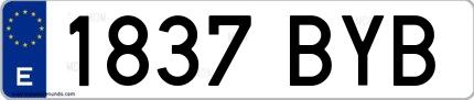 Ejemplo de matrícula española 1837 BYB