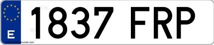 Ejemplo de matrícula española 1837 FRP