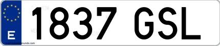 Ejemplo de matrícula española 1837 GSL