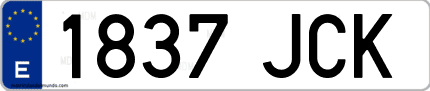 Ejemplo de matrícula de coche ordinaria 1837 JCK