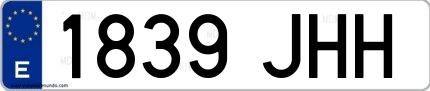 Ejemplo de matrícula española 1839 JHH