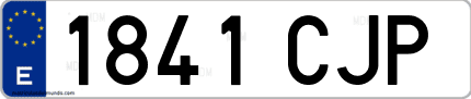 Ejemplo de matrícula de coche ordinaria 1841 CJP