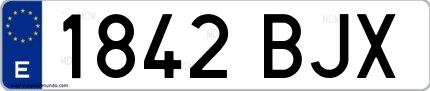 Ejemplo de matrícula española 1842 BJX