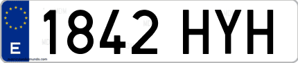 Ejemplo de matrícula de coche ordinaria 1842 HYH