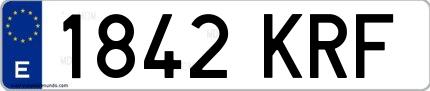 Ejemplo de matrícula española 1842 KRF
