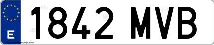 Ejemplo de matrícula española 1842 MVB