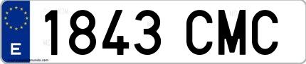 Ejemplo de matrícula española 1843 CMC