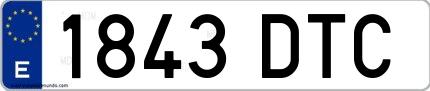 Ejemplo de matrícula española 1843 DTC