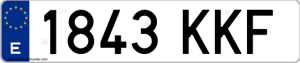 Ejemplo de matrícula de coche ordinaria 1843 KKF