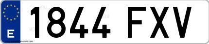 Ejemplo de matrícula española 1844 FXV