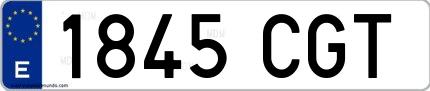 Ejemplo de matrícula española 1845 CGT