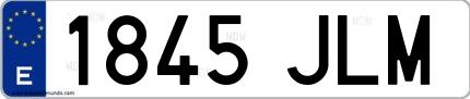 Ejemplo de matrícula española 1845 JLM