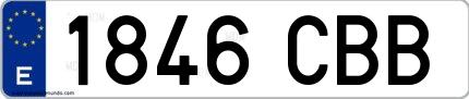 Ejemplo de matrícula española 1846 CBB
