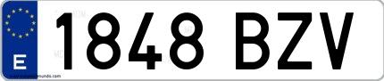 Ejemplo de matrícula española 1848 BZV