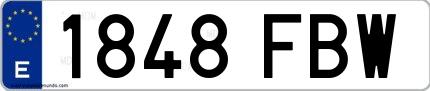 Ejemplo de matrícula española 1848 FBW