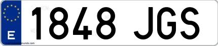 Ejemplo de matrícula española 1848 JGS