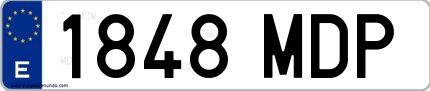 Ejemplo de matrícula española 1848 MDP