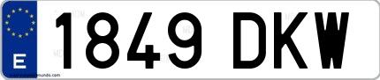 Ejemplo de matrícula española 1849 DKW