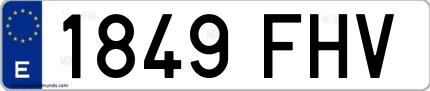 Ejemplo de matrícula española 1849 FHV