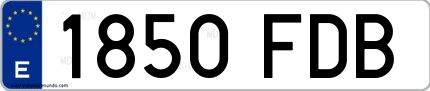 Ejemplo de matrícula española 1850 FDB