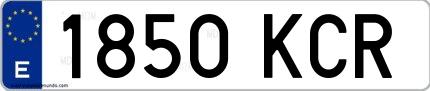 Ejemplo de matrícula española 1850 KCR