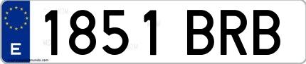 Ejemplo de matrícula española 1851 BRB