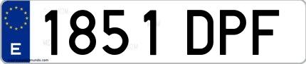 Ejemplo de matrícula española 1851 DPF
