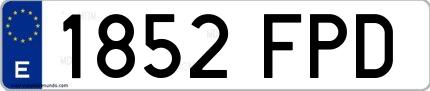 Ejemplo de matrícula española 1852 FPD
