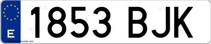 Ejemplo de matrícula española 1853 BJK