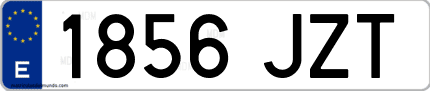Ejemplo de matrícula de coche ordinaria 1856 JZT