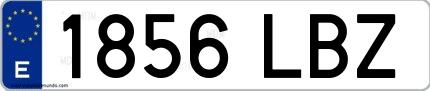 Ejemplo de matrícula española 1856 LBZ
