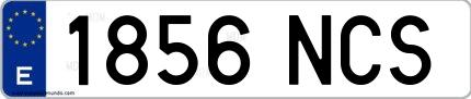 Ejemplo de matrícula española 1856 NCS