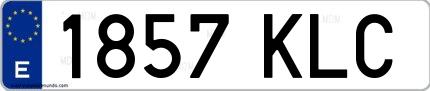 Ejemplo de matrícula española 1857 KLC