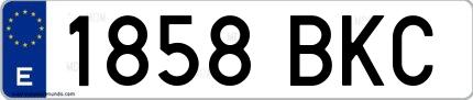 Ejemplo de matrícula española 1858 BKC