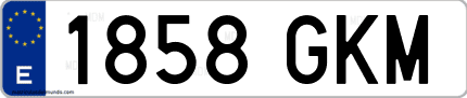 Ejemplo de matrícula de coche ordinaria 1858 GKM