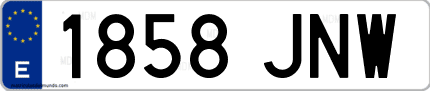 Ejemplo de matrícula de coche ordinaria 1858 JNW