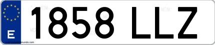 Ejemplo de matrícula española 1858 LLZ