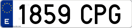 Ejemplo de matrícula de coche ordinaria 1859 CPG