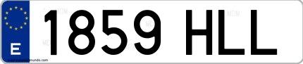Ejemplo de matrícula española 1859 HLL