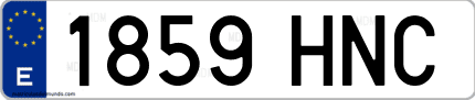 Ejemplo de matrícula de coche ordinaria 1859 HNC