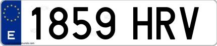 Ejemplo de matrícula española 1859 HRV